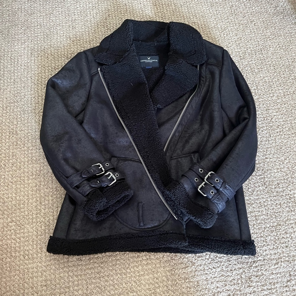 Moto faux leather jacket